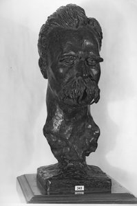 Byste av Friedrich Nietzsche (1844-1900) tysk filosof, 1902 (bronse)